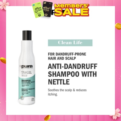 PURA KOSMETICA Clean Life Anti Dandruff Shampoo (Soothes Itchy Scalp + Prevents Dandruff) 250ml