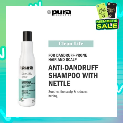 PURA KOSMETICA Clean Life Anti Dandruff Shampoo (Soothes Itchy Scalp + Prevents Dandruff) 250ml