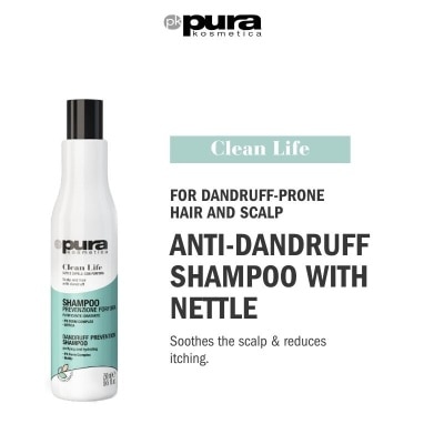 PURA KOSMETICA Clean Life Anti Dandruff Shampoo (Soothes Itchy Scalp + Prevents Dandruff) 250ml