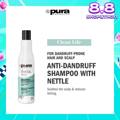PURA KOSMETICA Clean Life Anti Dandruff Shampoo (Soothes Itchy Scalp + Prevents Dandruff) 250ml