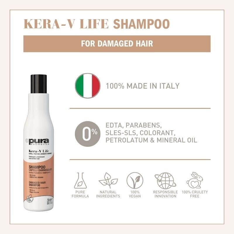 Kera-V Life Damaged Hair Shampoo (For Damaged Hair) 250ml