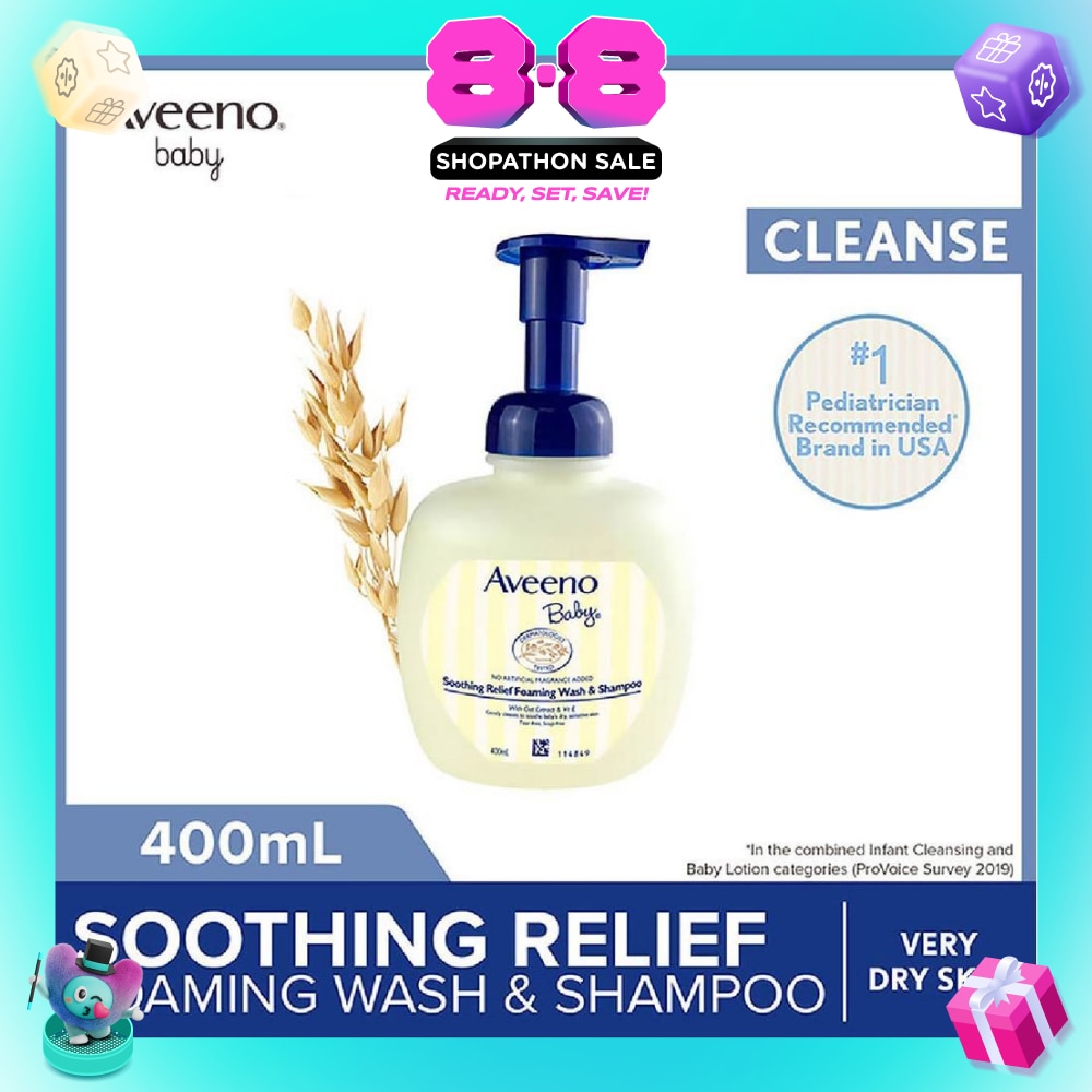 Soothing Relief Foaming Wash and Shampoo with Vitamin E and Natural Oat Extract (For Dry to Very Dry Sensitive Skin) 400ml
