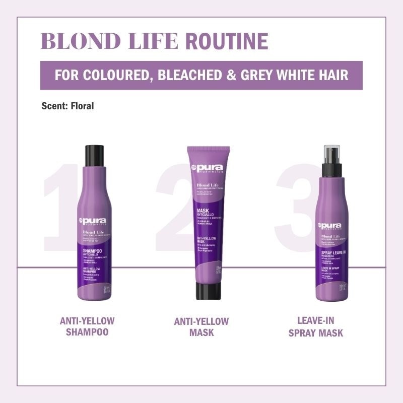 Blond Life Anti Yellow Shampoo (For Coloured + Bleached & Grey White Hair) 250ml