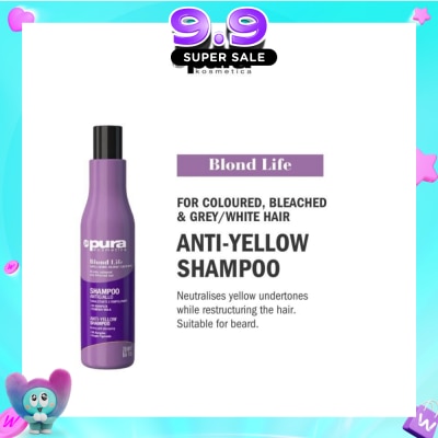 PURA KOSMETICA - Blond Life Anti Yellow Shampoo (For Coloured + Bleached & Grey White Hair) 250ml image