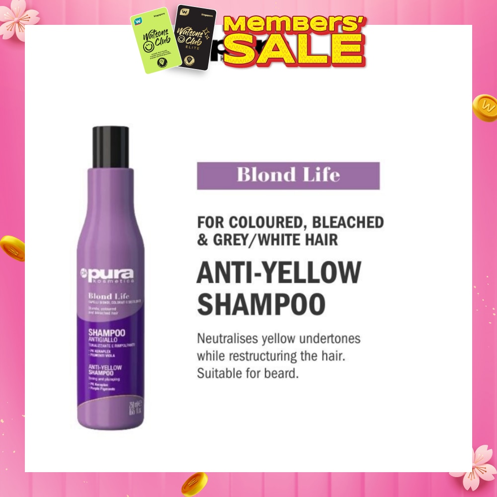 Blond Life Anti Yellow Shampoo (For Coloured + Bleached & Grey White Hair) 250ml