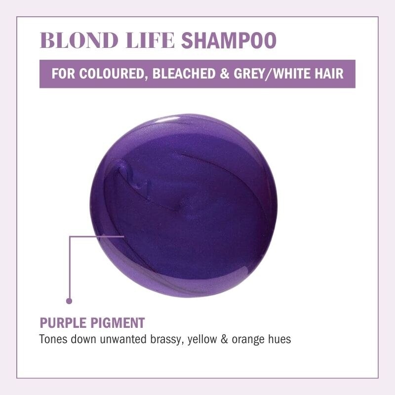 Blond Life Anti Yellow Shampoo (For Coloured + Bleached & Grey White Hair) 250ml