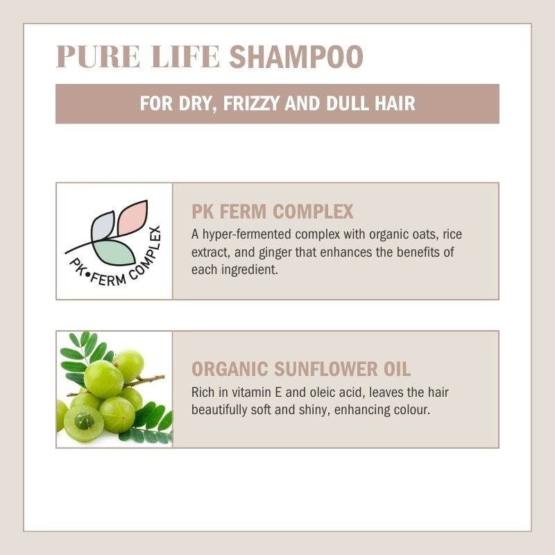 Pure Life Regenerating Shampoo (For Dry + Frizzy and Dull Hair) 250ml