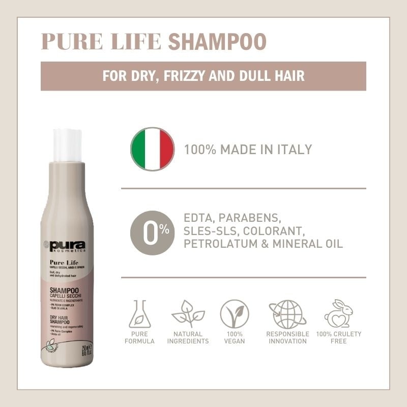 Pure Life Regenerating Shampoo (For Dry + Frizzy and Dull Hair) 250ml