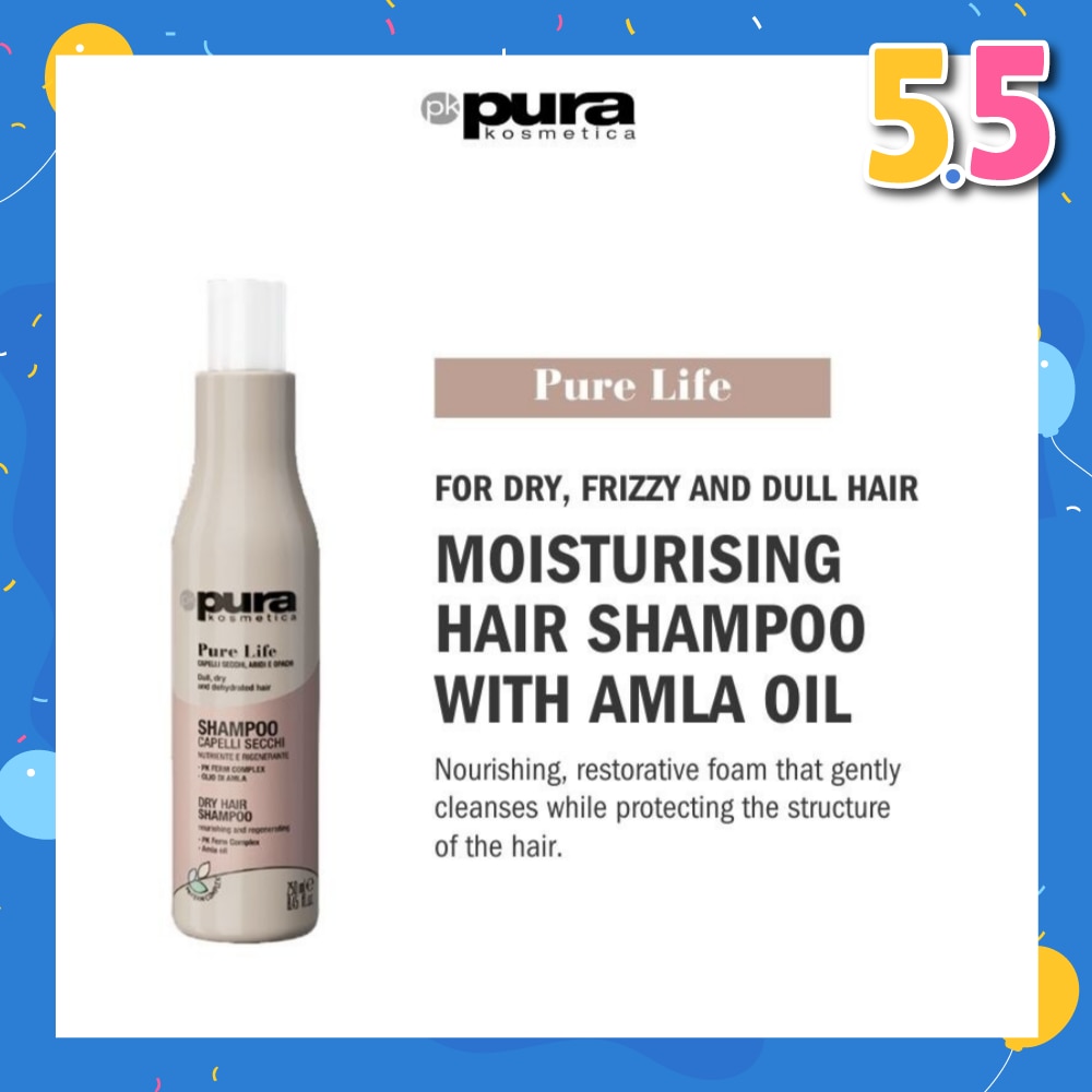Pure Life Regenerating Shampoo (For Dry + Frizzy and Dull Hair) 250ml
