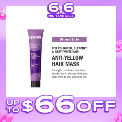 PURA KOSMETICA - Blond Life Anti Yellow Mask (For Coloured + Bleached & Grey White Hair) 200ml
