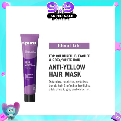 PURA KOSMETICA - Blond Life Anti Yellow Mask (For Coloured + Bleached & Grey White Hair) 200ml image