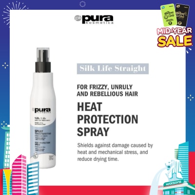 PURA KOSMETICA Silk Life Straight Hair Heat Protection Spray (For Smoothing Anti-Frizz) 150ml