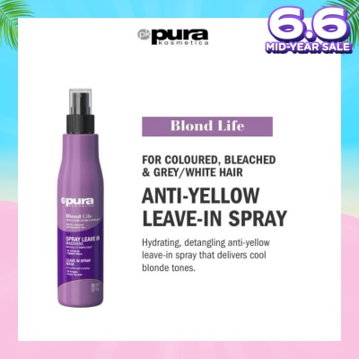 PURA KOSMETICA Blond Life Leave in Spray Mask (For Coloured + Bleached & Grey White Hair) 150ml