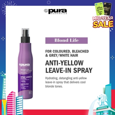PURA KOSMETICA Blond Life Leave in Spray Mask (For Coloured + Bleached & Grey White Hair) 150ml