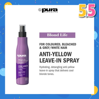 PURA KOSMETICA Blond Life Leave in Spray Mask (For Coloured + Bleached & Grey White Hair) 150ml
