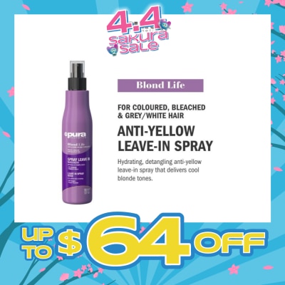 PURA KOSMETICA - Blond Life Leave in Spray Mask (For Coloured + Bleached & Grey White Hair) 150ml