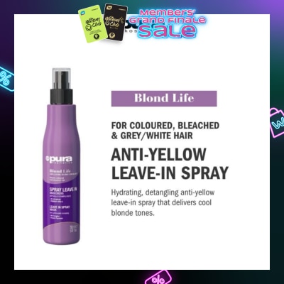 PURA KOSMETICA Blond Life Leave in Spray Mask (For Coloured + Bleached & Grey White Hair) 150ml