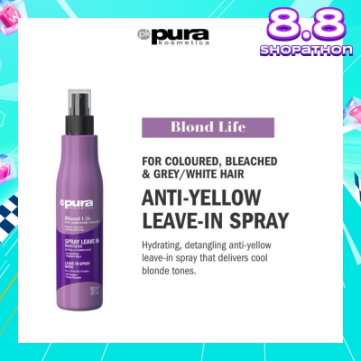 PURA KOSMETICA Blond Life Leave in Spray Mask (For Coloured + Bleached & Grey White Hair) 150ml