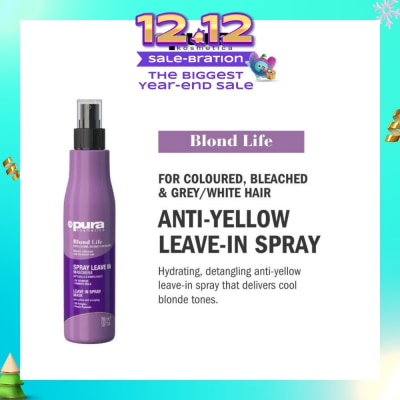 PURA KOSMETICA Blond Life Leave in Spray Mask (For Coloured + Bleached & Grey White Hair) 150ml