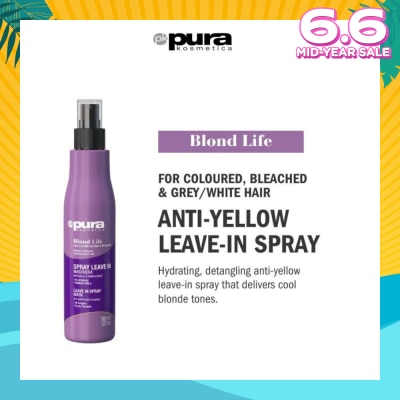 PURA KOSMETICA Blond Life Leave in Spray Mask (For Coloured + Bleached & Grey White Hair) 150ml