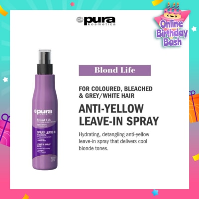 PURA KOSMETICA Blond Life Leave in Spray Mask (For Coloured + Bleached & Grey White Hair) 150ml