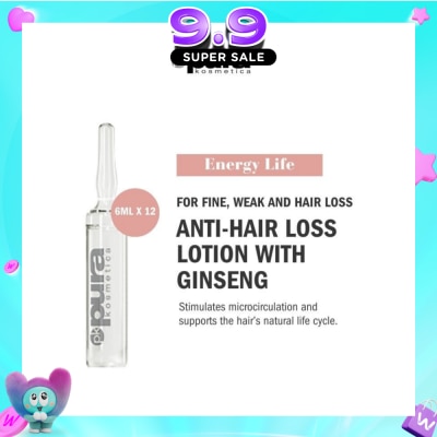 PURA KOSMETICA - Energy Life Hair Loss Prevention Lotion Vial (For Hair Thinning) 6ml x 12s image