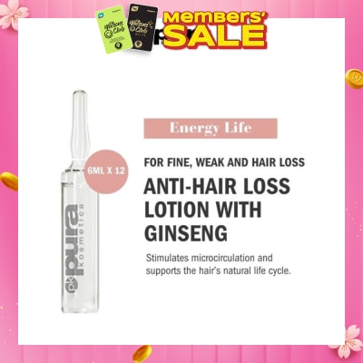 PURA KOSMETICA Energy Life Hair Loss Prevention Lotion Vial (For Hair Thinning) 6ml x 12s