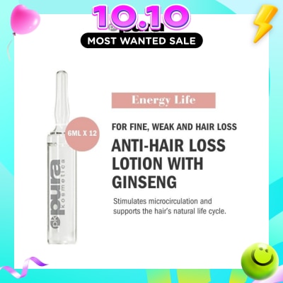 PURA KOSMETICA Energy Life Hair Loss Prevention Lotion Vial (For Hair Thinning) 6ml x 12s image