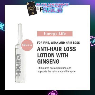 PURA KOSMETICA Energy Life Hair Loss Prevention Lotion Vial (For Hair Thinning) 6ml x 12s