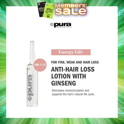 PURA KOSMETICA - Energy Life Hair Loss Prevention Lotion Vial (For Hair Thinning) 6ml x 12s