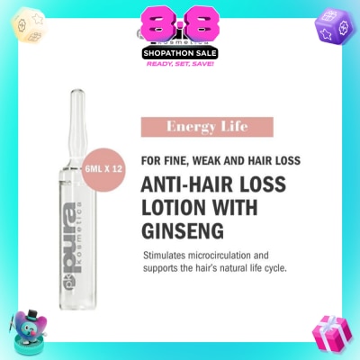 PURA KOSMETICA - Energy Life Hair Loss Prevention Lotion Vial (For Hair Thinning) 6ml x 12s