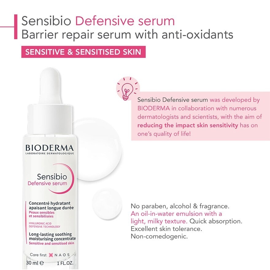 Sensibio Defensive Serum (Soothing Anti Inflammatory And Barrier Repair Serum For Sensitive Skin) 30ml