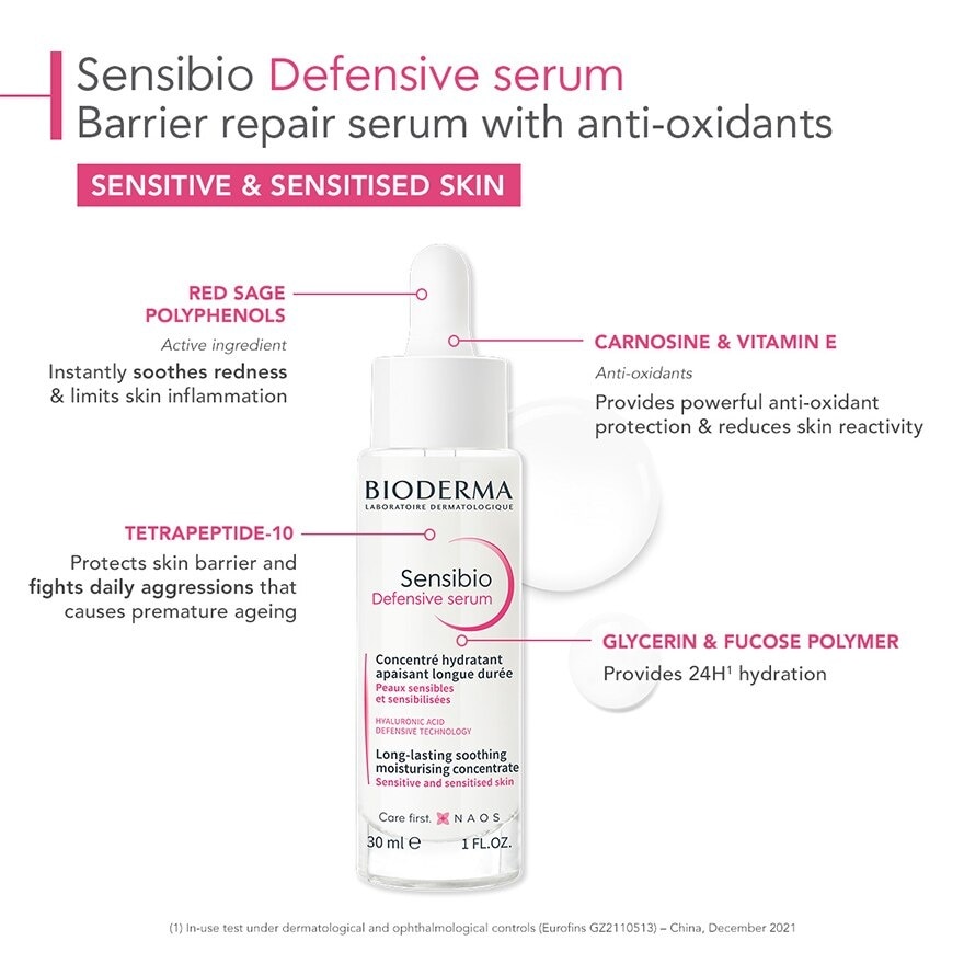 Sensibio Defensive Serum (Soothing Anti Inflammatory And Barrier Repair Serum For Sensitive Skin) 30ml