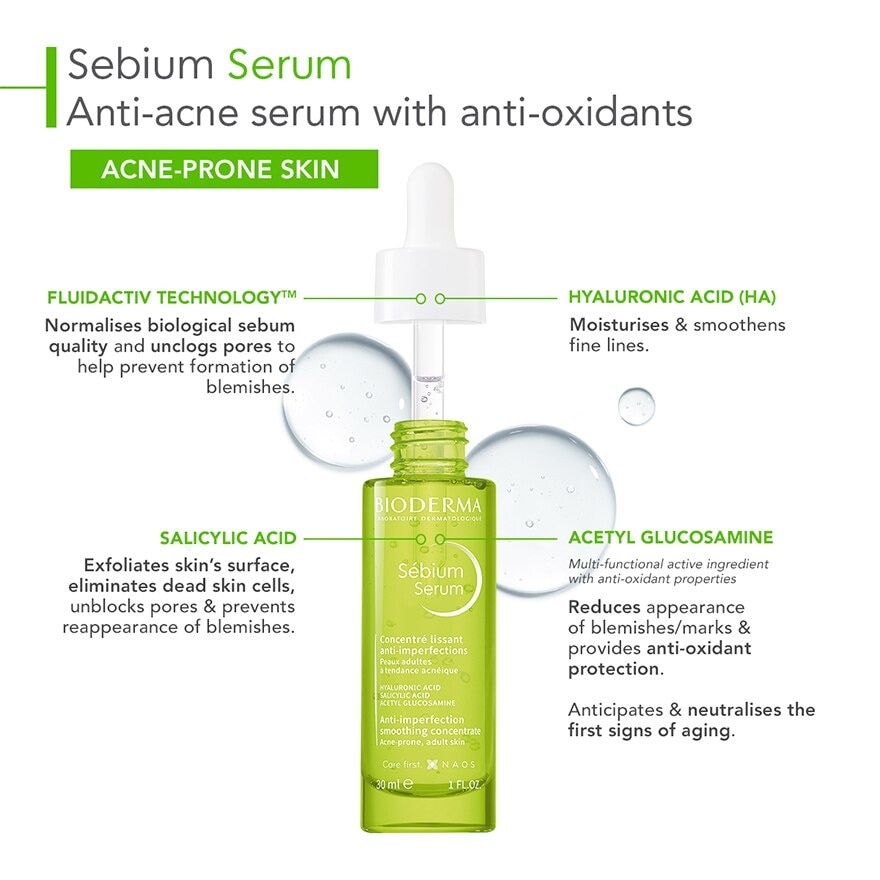 Sebium Serum (Anti Acne Serum, For Oily To Acne Prone Skin) 30ml