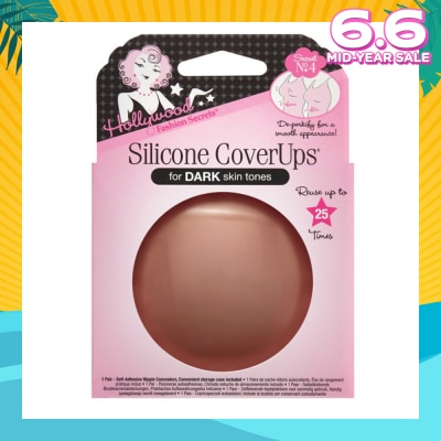 HOLLYWOOD FASHION SECRETS Silicone Coverups®, Dark Skin Tone, Size 1 (Pair) 1s