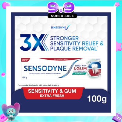 SENSODYNE - Sensitive Teeth Oral Care Toothpaste Sensitivity and Gum Extra Fresh (Dental Sensitivity Relief) 100g image