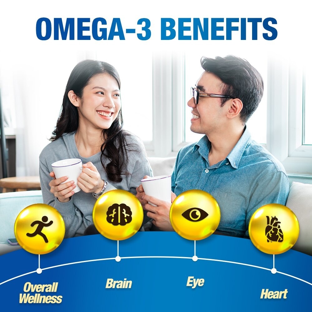 OmaxPure Omega 3 Fish Oil Dietary Supplement (Odourless, For Heart, Joint, Brain, Immune, Overall Health) 120s