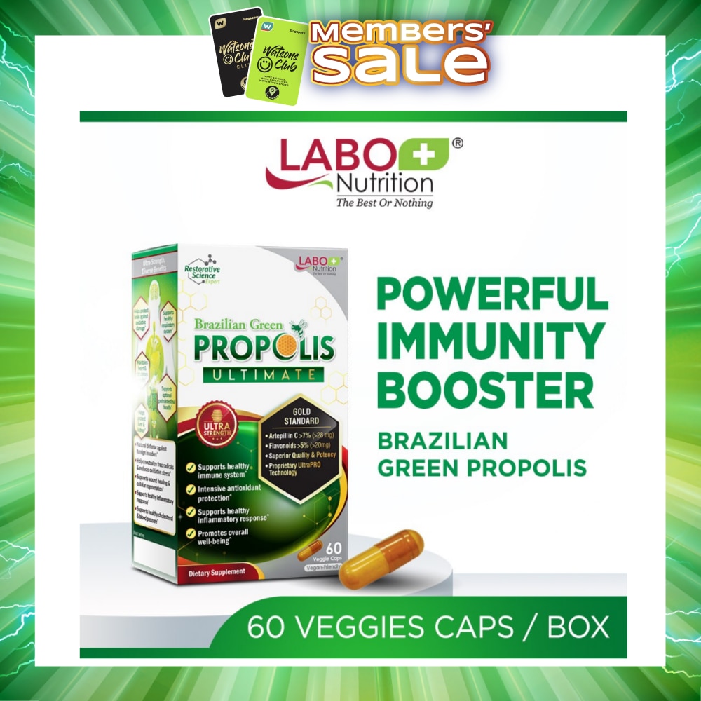 Brazillian Green Propolis Ultimate Dietary Supplement (For Immunity, Brain Fog, Antioxidant Protection, Cough, Sore Throat, Asthma, Cholesterol, Liver And Kidney Health) 60s