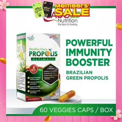 LABO NUTRITION Brazillian Green Propolis Ultimate Dietary Supplement (For Immunity, Brain Fog, Antioxidant Protection, Cough, Sore Throat, Asthma, Cholesterol, Liver And Kidney Health) 60s
