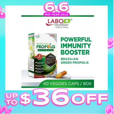 LABO NUTRITION - Brazillian Green Propolis Ultimate Dietary Supplement (For Immunity, Brain Fog, Antioxidant Protection, Cough, Sore Throat, Asthma, Cholesterol, Liver And Kidney Health) 60s