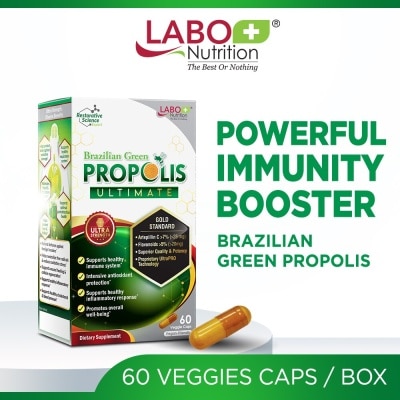 LABO NUTRITION Brazillian Green Propolis Ultimate Dietary Supplement (For Immunity, Brain Fog,  Antioxidant Protection, Cough, Sore Throat, Asthma, Cholesterol, Liver And Kidney Health) 60s