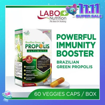 LABO NUTRITION Brazillian Green Propolis Ultimate Dietary Supplement (For Immunity, Brain Fog, Antioxidant Protection, Cough, Sore Throat, Asthma, Cholesterol, Liver And Kidney Health) 60s