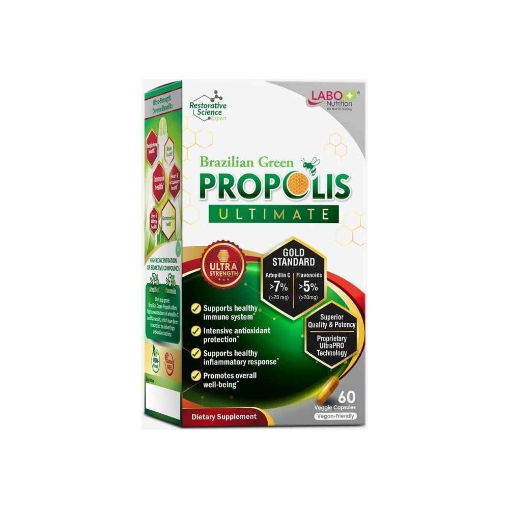 Brazilian Green Propolis Ultimate with Artepillin C & Flavonoids Veggie Capsule (Immunity, Respiratory & Antioxidant Protection) 60s image