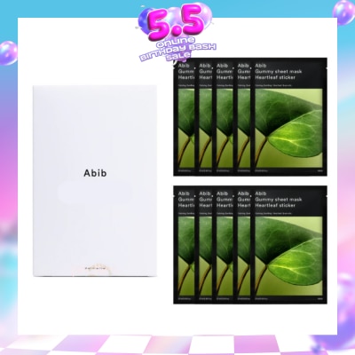 ABIB - Heartleaf Sticker Gummy Sheet Mask (To Calms Sensitive Skin, Treats Blemishes & Removes Excess Sebum) 10s