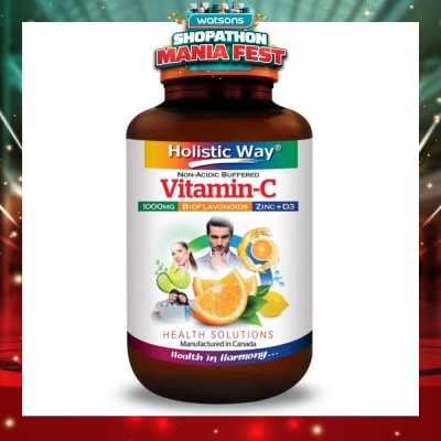 HOLISTIC WAY - Non-Acidic Buffered Vitamin-C 1000mg Tablets 60s
