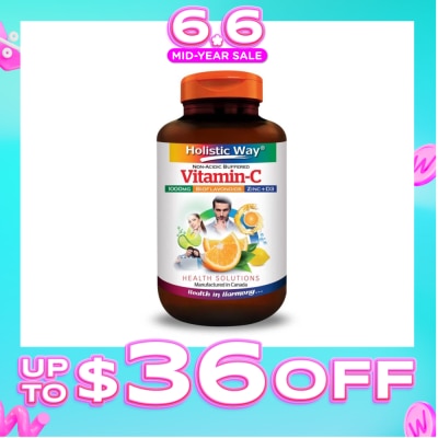 HOLISTIC WAY - Non-Acidic Buffered Vitamin-C 1000mg Tablets 60s
