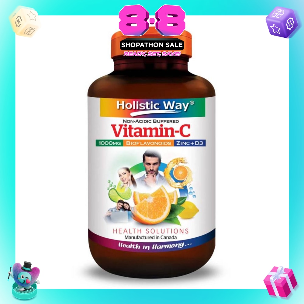 Non-Acidic Buffered Vitamin-C 1000mg Tablets 60s