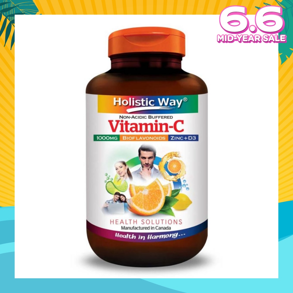 Non-Acidic Buffered Vitamin-C 1000mg Tablets 60s