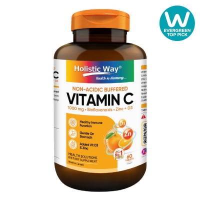 HOLISTIC WAY Non Acidic Buffered Vitamin C 1000mg Tablets 60s image