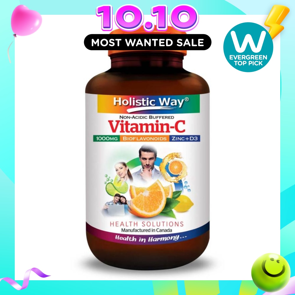 Non Acidic Buffered Vitamin C 1000mg Tablets 60s image